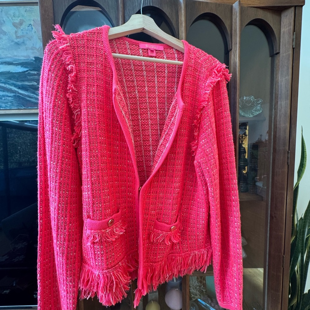 Lilly Pulitzer Vibrant Pink Fringe Jacket